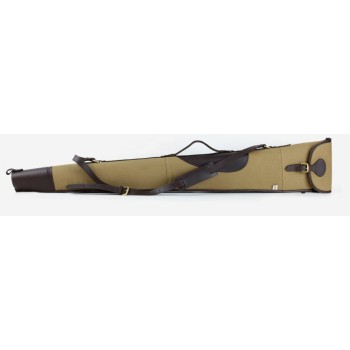 Teales Huntsman Oiled Leather and Khaki Canvas Gun Slip up to 30″ – Buckle & Flap